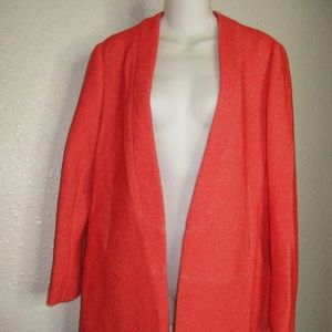 ZARA basic tweed look collarless jacket